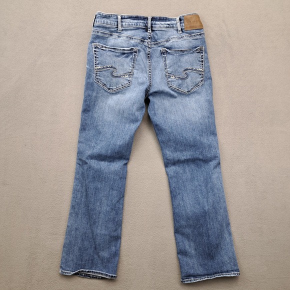 Silver Jeans Zac Bootcut Mens 34x32 Jeans Medium Wash W34 L32 - Picture 7 of 9